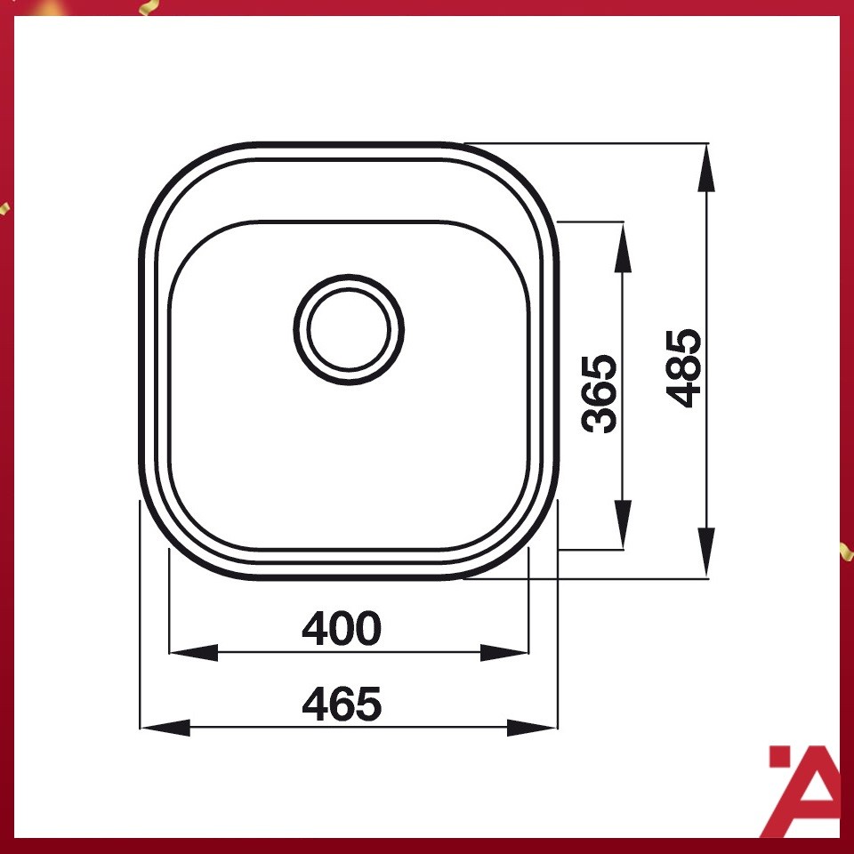 Bản Vẽ Chậu Rửa Bát Hafele  HS-SS4648 (567.23.083)