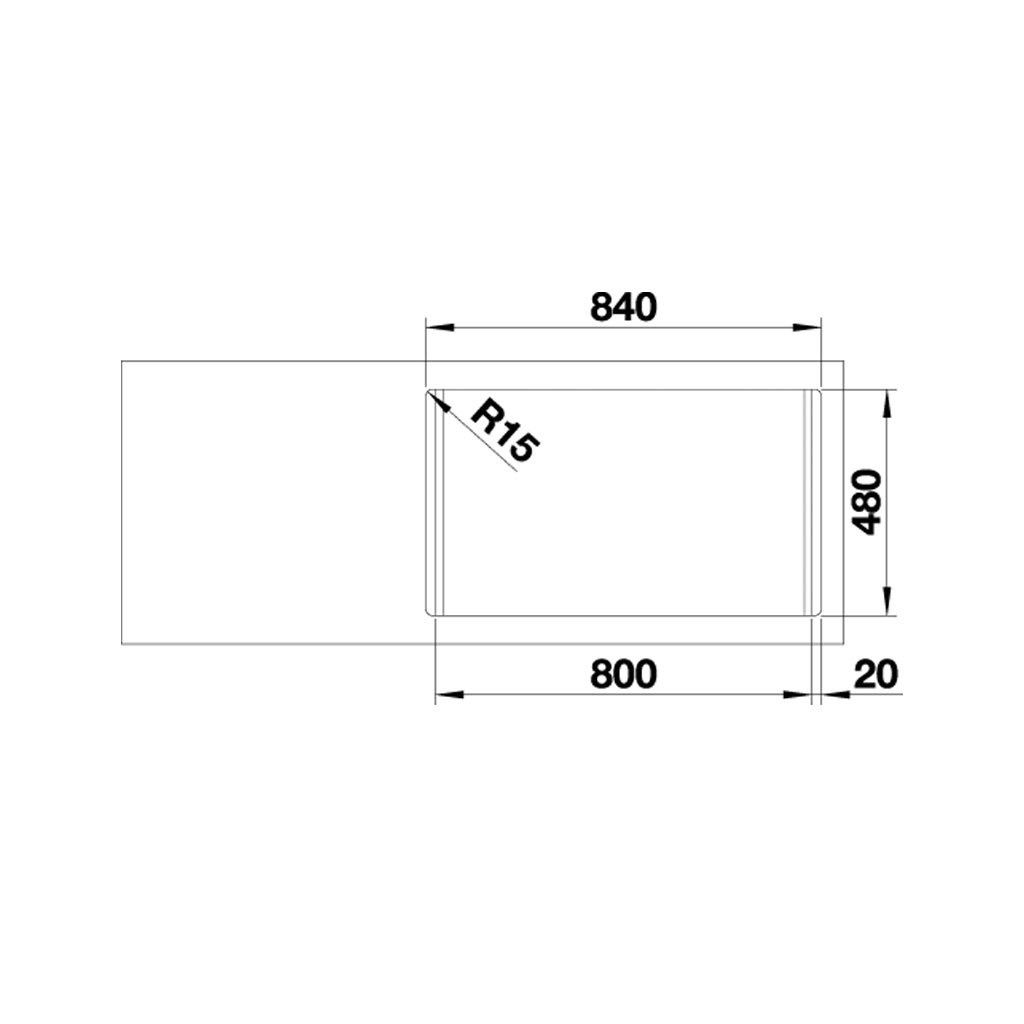 Bản Vẽ Chậu Rửa Bát Hafele Blanco dinas 8S 570.27.209 2 Hố