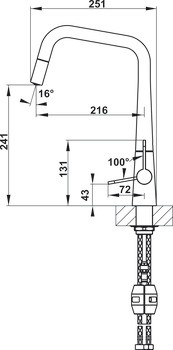 Bản Vẽ Vòi Bếp Hafele  HT20-CH1P241