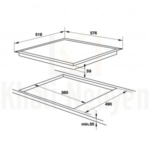 Bản Vẽ Bếp Từ Hafele HC-I604D 4 Vùng Nấu