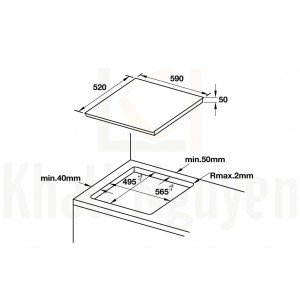 Bản Vẽ Lắp Đặt Bếp Điện Từ Hafele HC-IF60D Đa Vùng Nấu