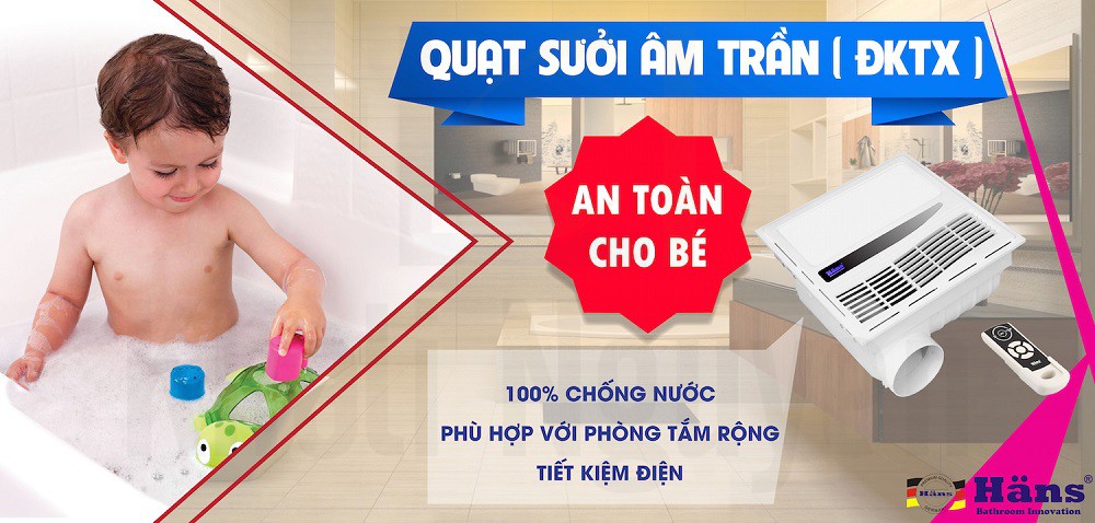 Quạt Sưởi Phòng Tắm HA-R An Toàn Cho Bé