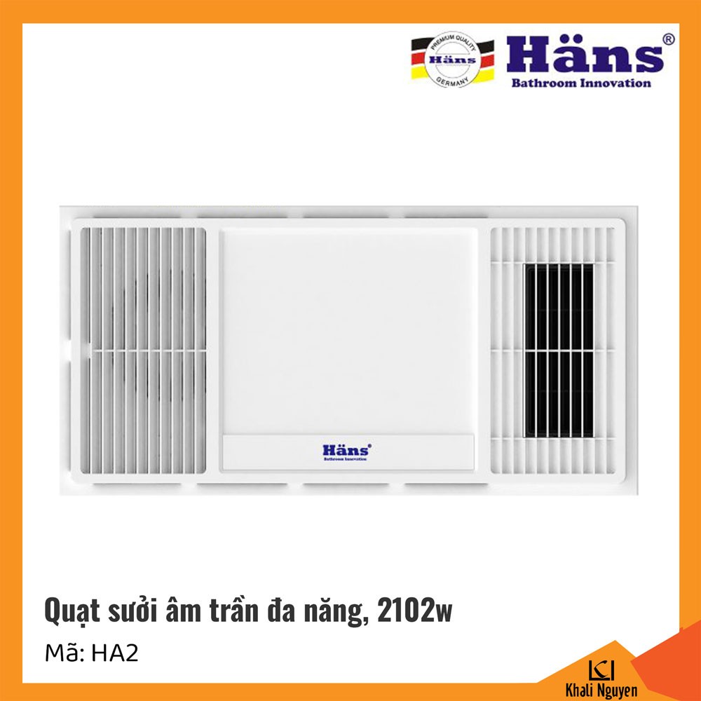 Quạt sưởi âm trần Hans HA2 dùng điều khiển