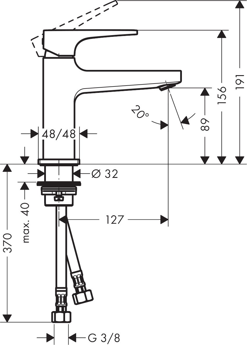 Bản Vẽ Vòi Lavabo Hansgrohe 32500000