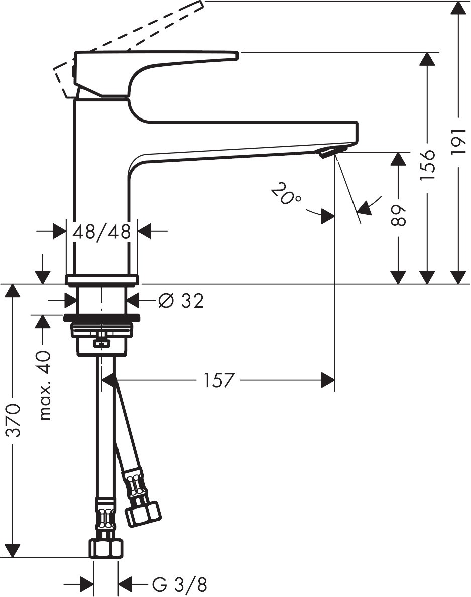 Bản Vẽ Vòi Lavabo Hansgrohe 32502000