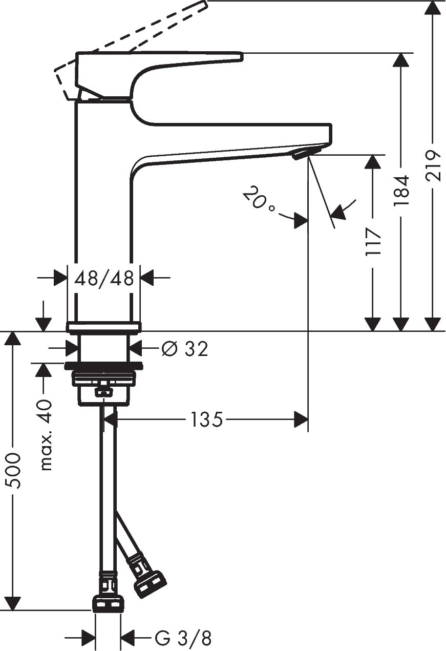 Bản Vẽ Vòi Lavabo Hansgrohe 32507000