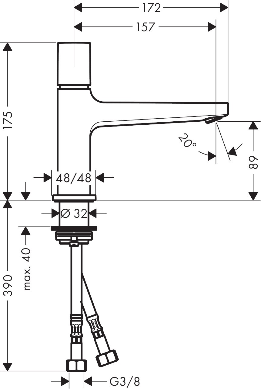 Bản Vẽ Vòi Lavabo Hansgrohe 32570000