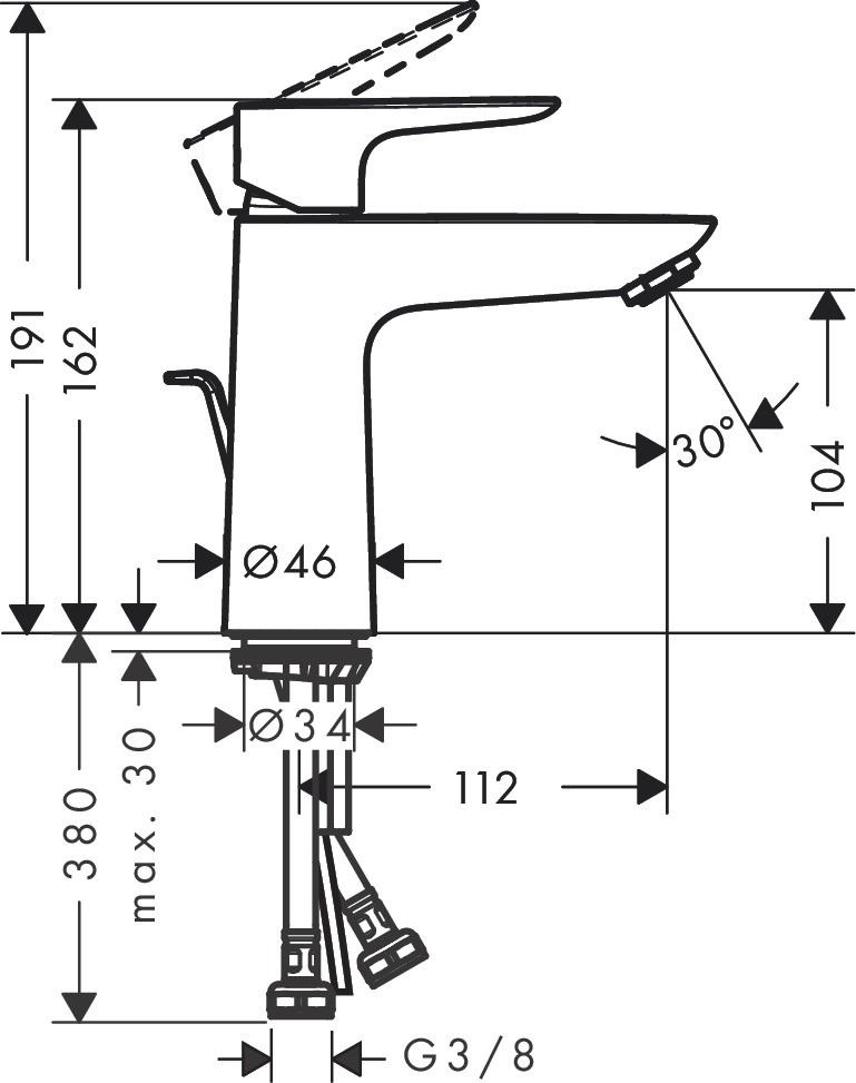 Bản Vẽ Vòi Lavabo Hansgrohe 71710000