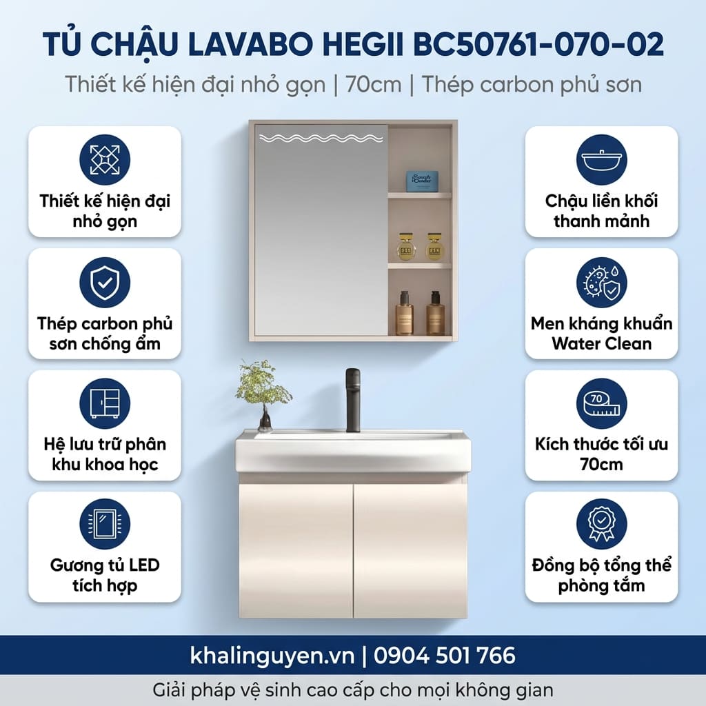 Thông tin tủ lavabo HEGII BC50761-070-02