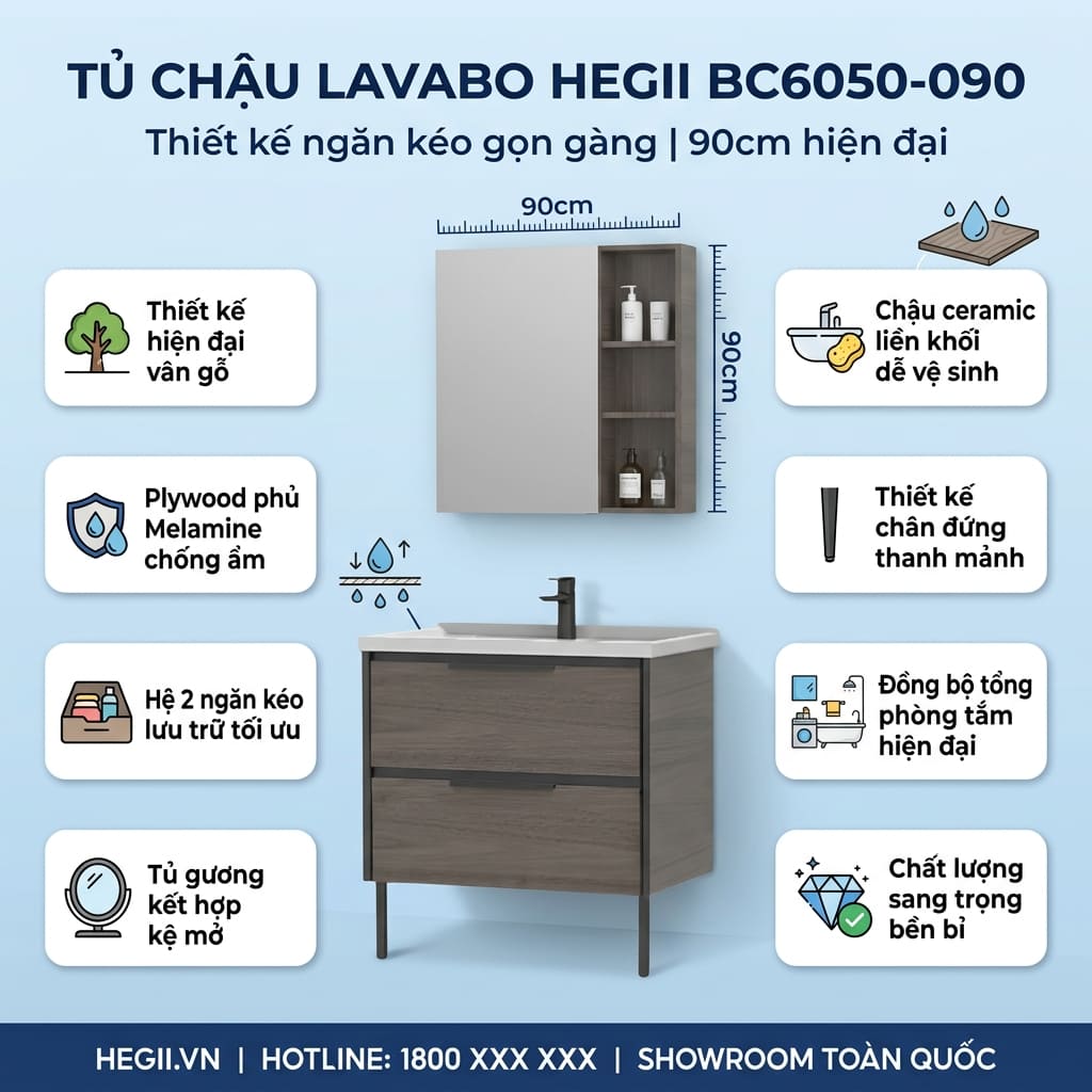 Thông tin tủ lavabo HEGII BC6050-090