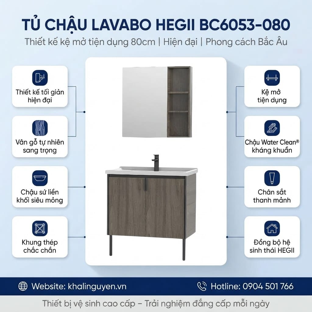 Ưu điểm tủ chậu lavabo HEGII BC6053-080