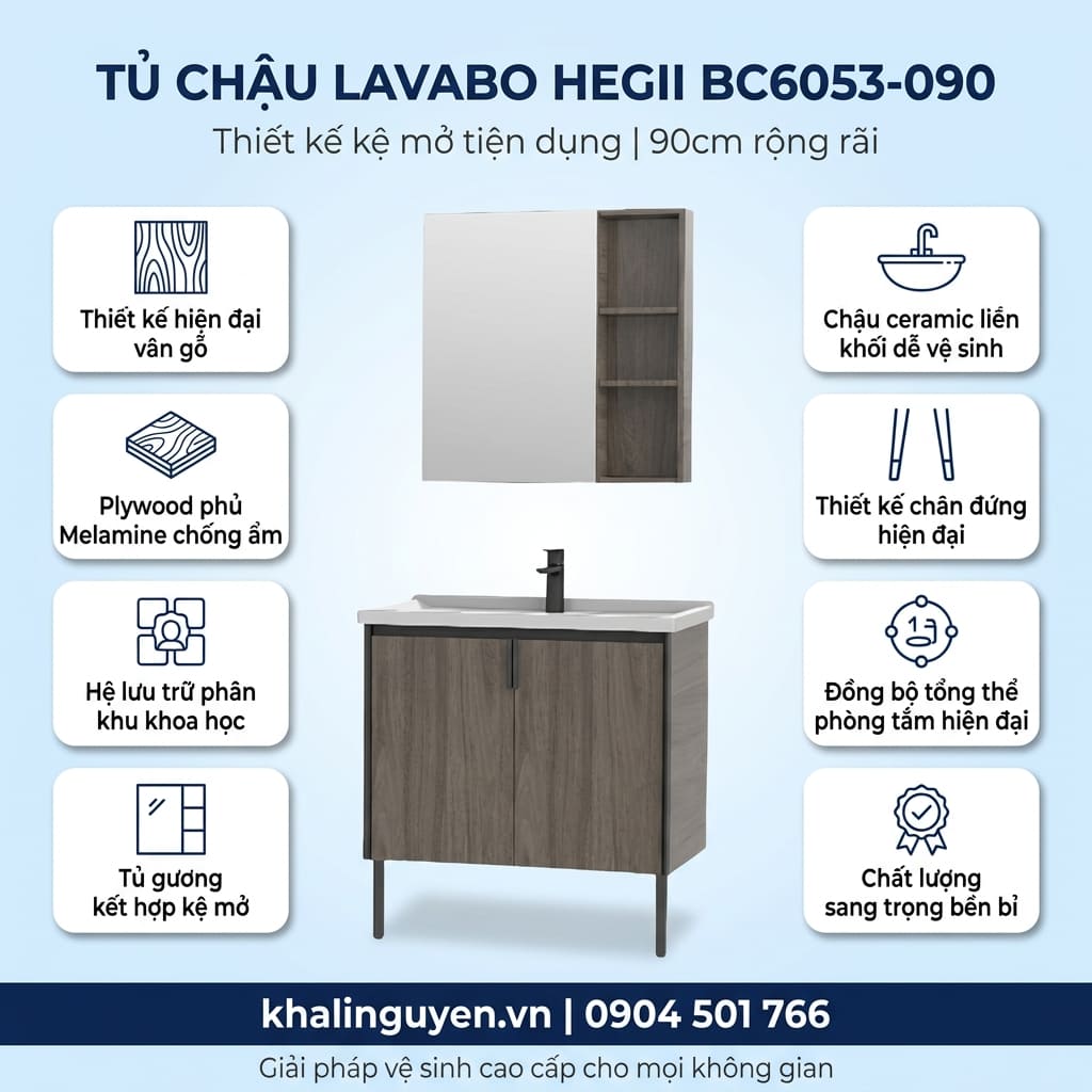 Thông tin tủ lavabo HEGII BC6053-090