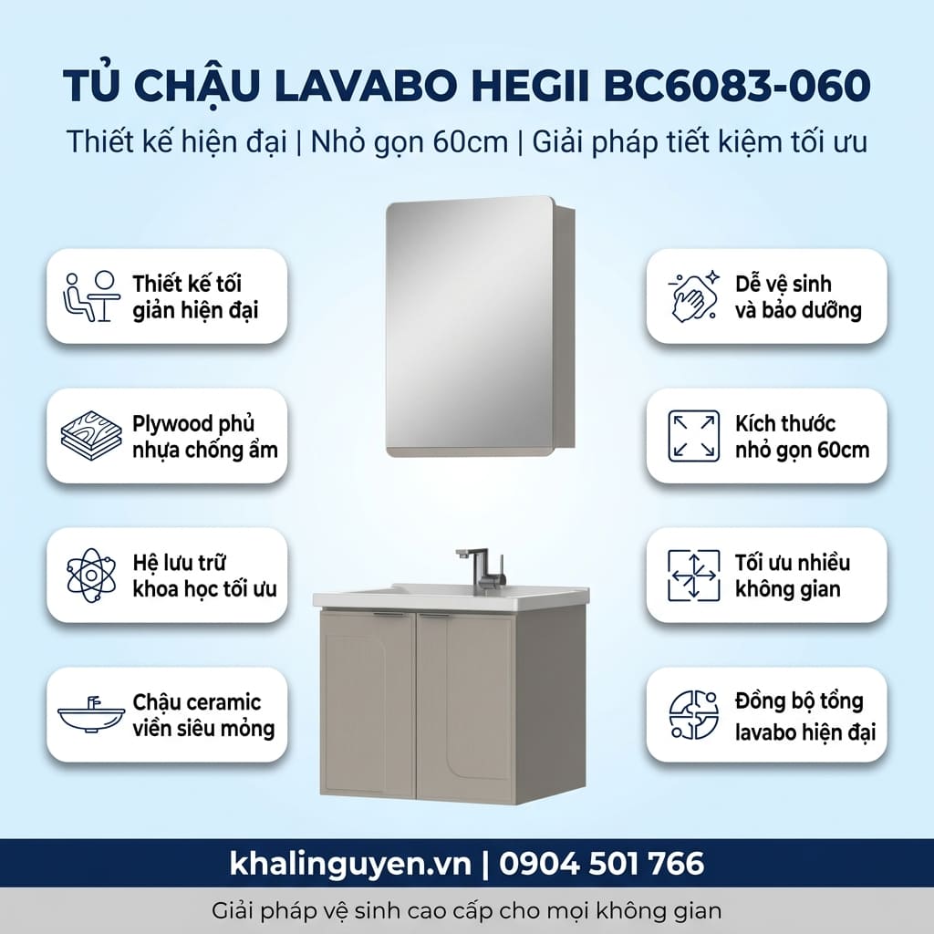 Thông tin tủ lavabo HEGII BC6083-060