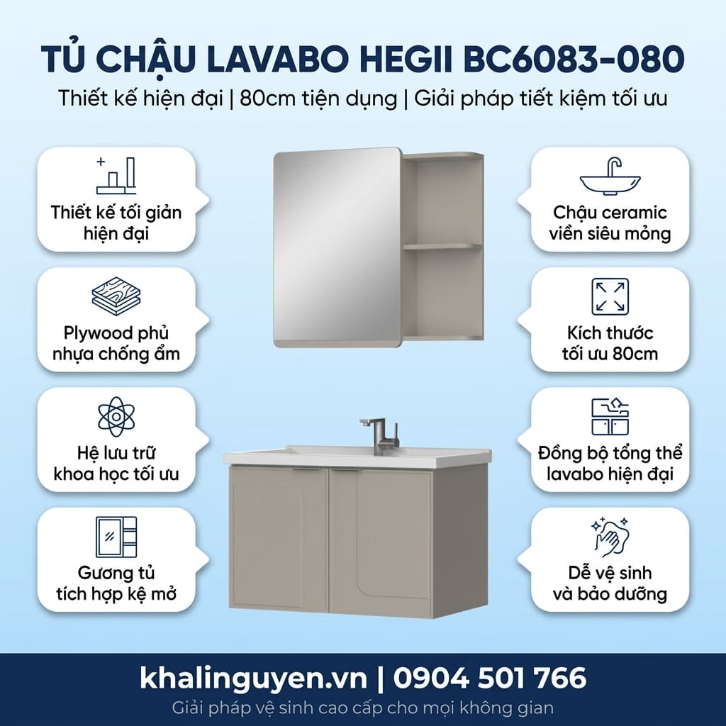 Thông tin tủ lavabo HEGII BC6083-080