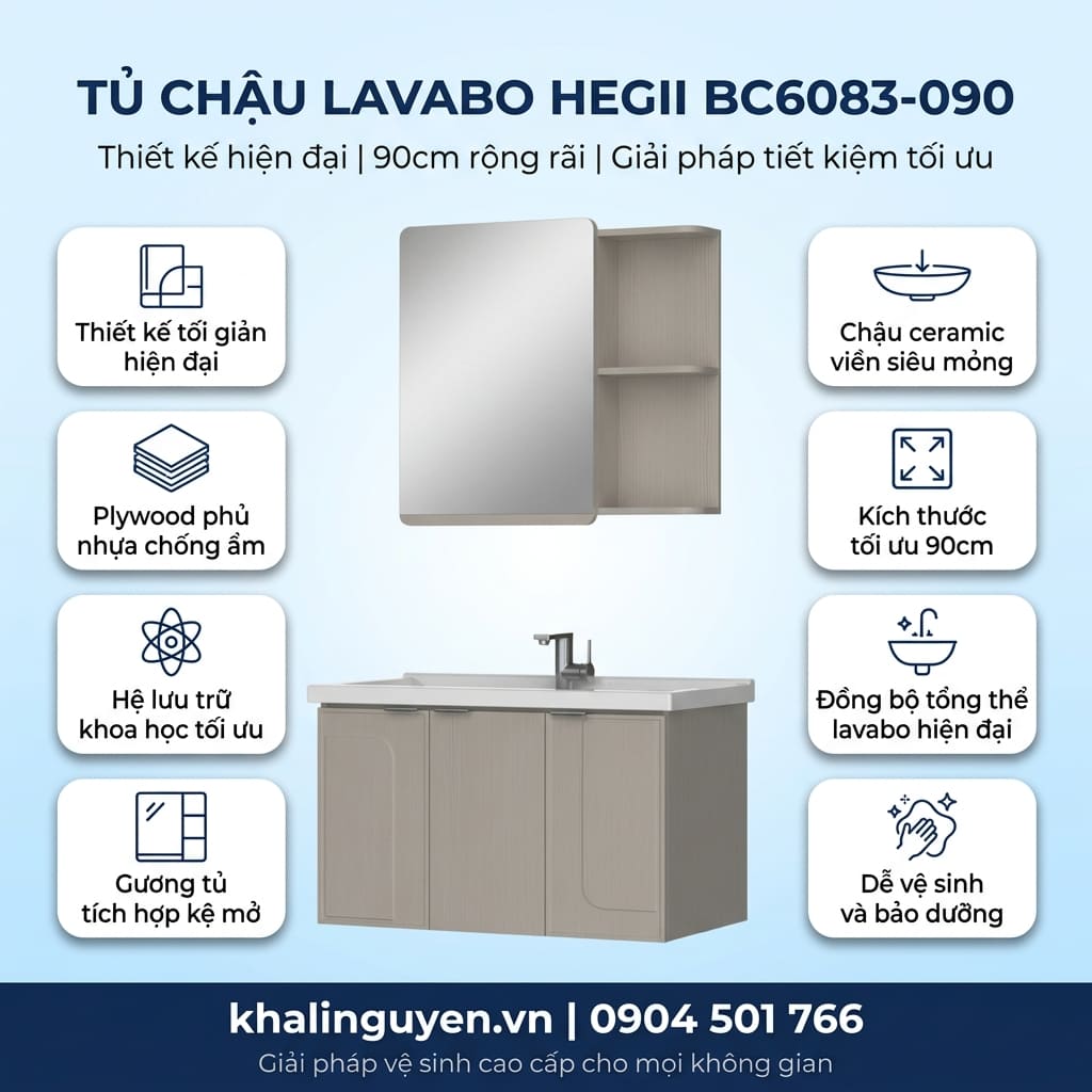 Thông tin tủ lavabo HEGII BC6083-090