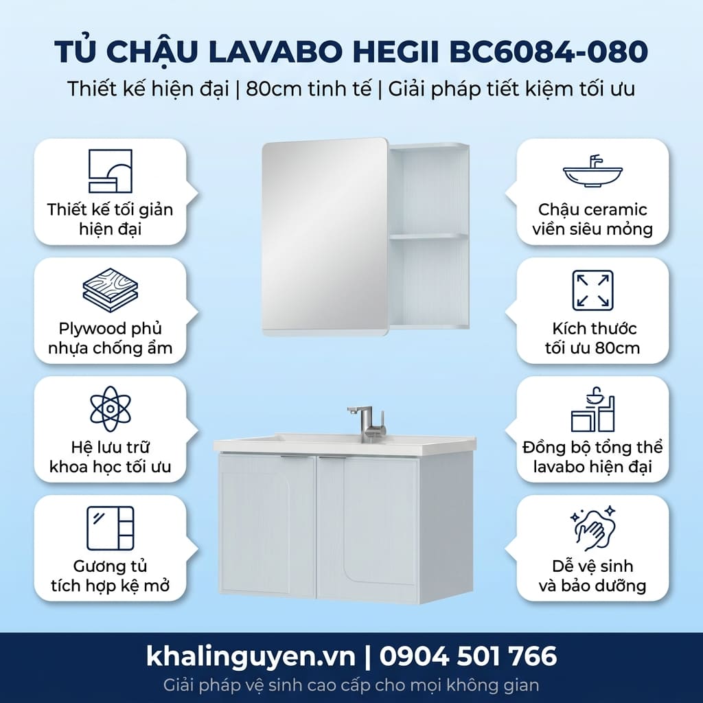 Thông tin tủ lavabo HEGII BC6084-080