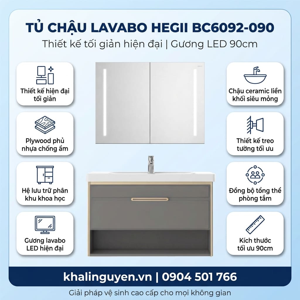Thông tin tủ lavabo HEGII BC6092-090