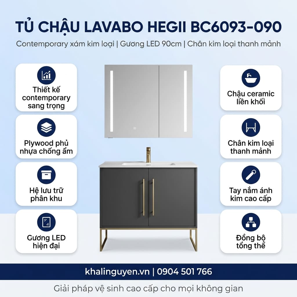 Thông tin tủ lavabo HEGII BC6093-090