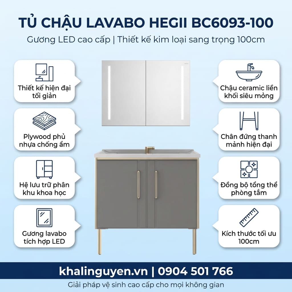Thông tin tủ lavabo HEGII BC6093-100 