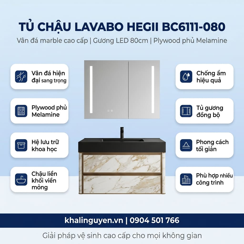 Thông tin tủ lavabo HEGII BC6111-080