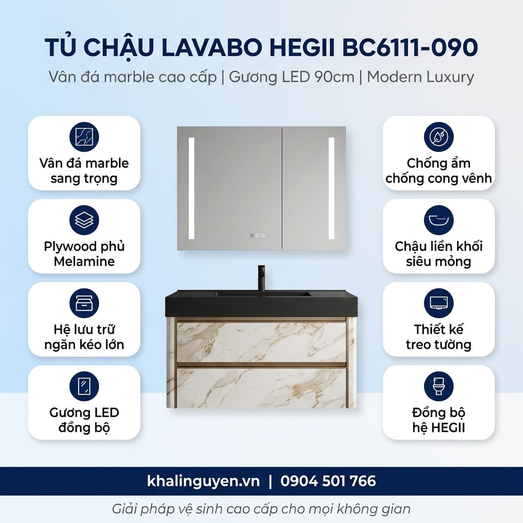 Thông tin tủ lavabo HEGII BC6111-090