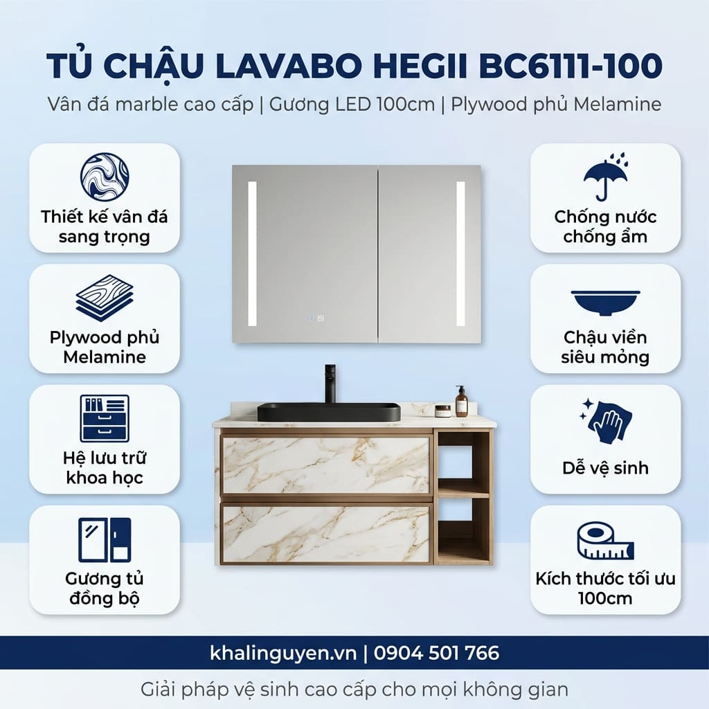 Thông tin tủ lavabo HEGII BC6111-100
