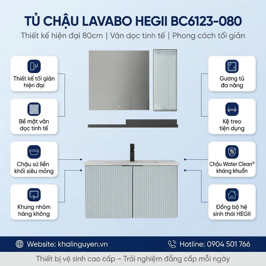 Ưu điểm tủ chậu lavabo HEGII BC6123-080