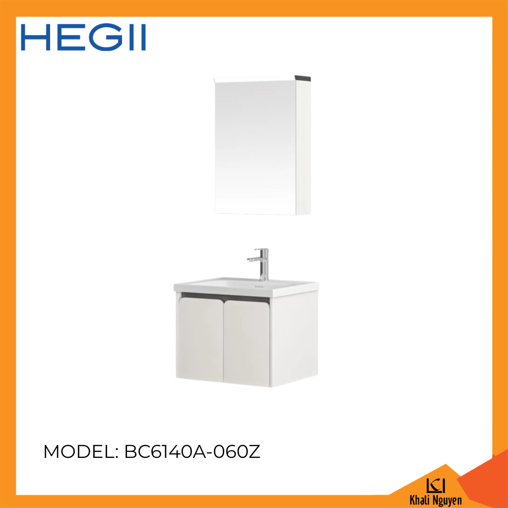 Tủ lavabo HEGII BC6140A-060Z | Gỗ Plywood phủ sơn | Gương LED | Thiết kế gọn tối giản
