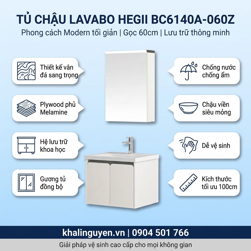 Thông tin tủ lavabo HEGII BC6140A-060Z