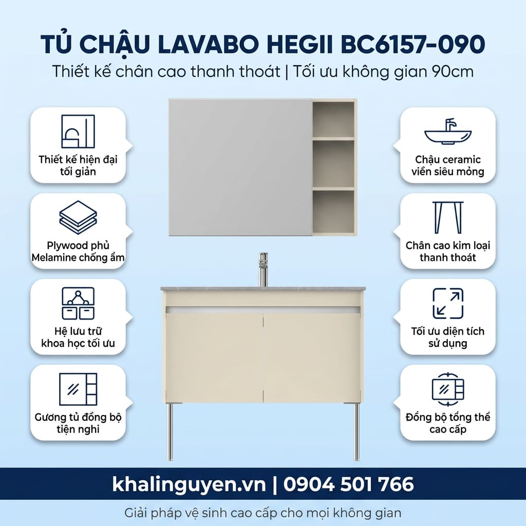 Thông tin tủ lavabo HEGII BC6157-090