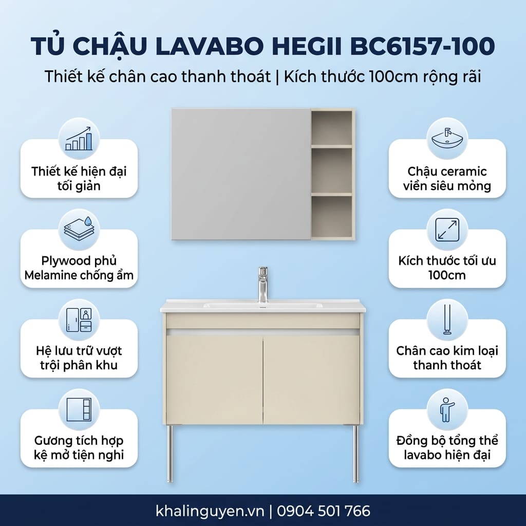 Thông tin tủ lavabo HEGII BC6157-100