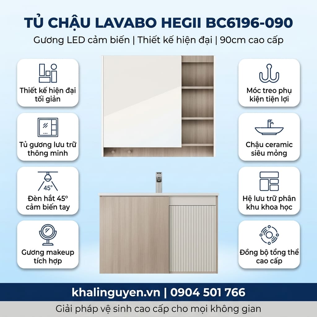 Thông tin tủ lavabo HEGII BC6196-090