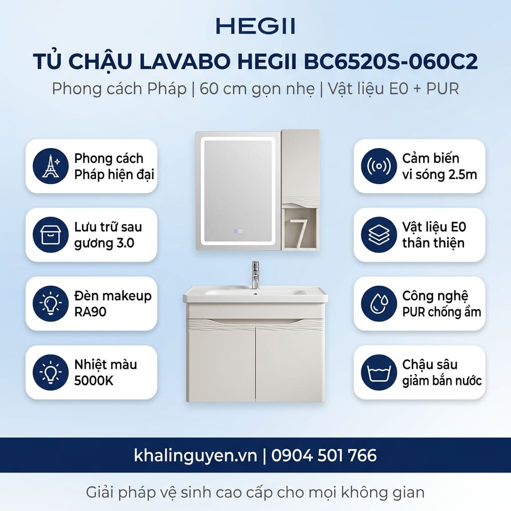 Thông tin tủ lavabo HEGII BC6520S-060C2