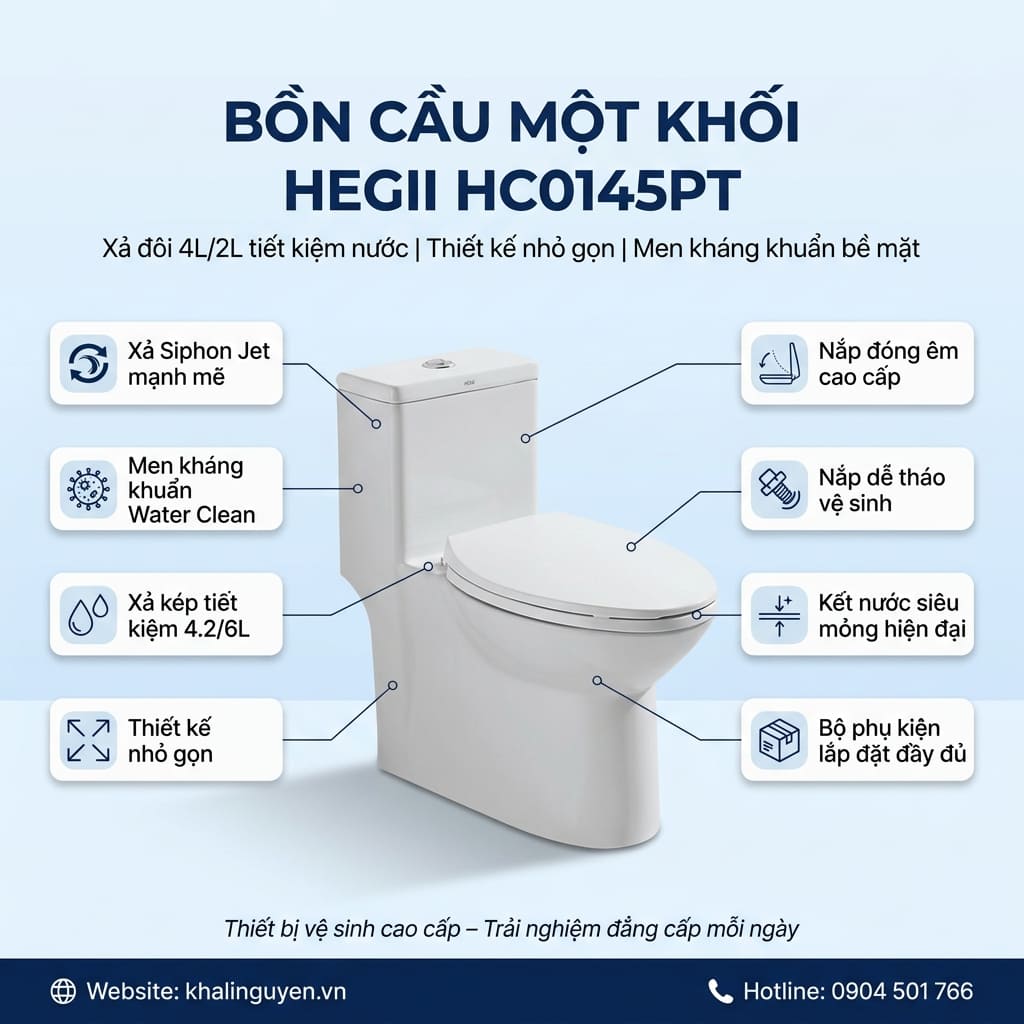 Thông tin bồn cầu một khối HEGII HC0145PT
