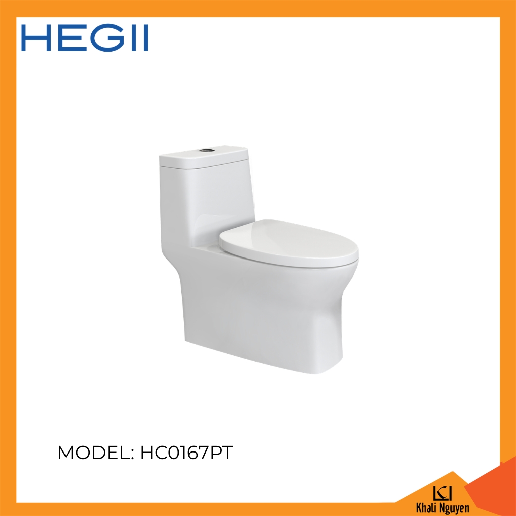 Bồn cầu một khối HEGII HC0167PT | Men kháng khuẩn HEGII Water Clean | Thiết kế nhỏ gọn, thẩm mỹ