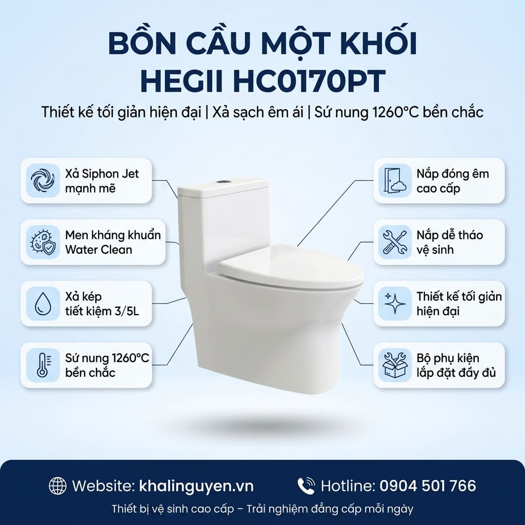 Thông tin bồn cầu một khối HEGII HC0170PT