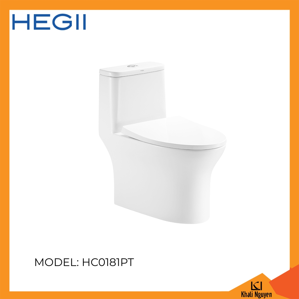 Bồn cầu một khối HEGII HC0181PT | Hệ thống xả đa tia mạnh mẽ | Thiết kế liền khối thanh lịch, hiện đại
