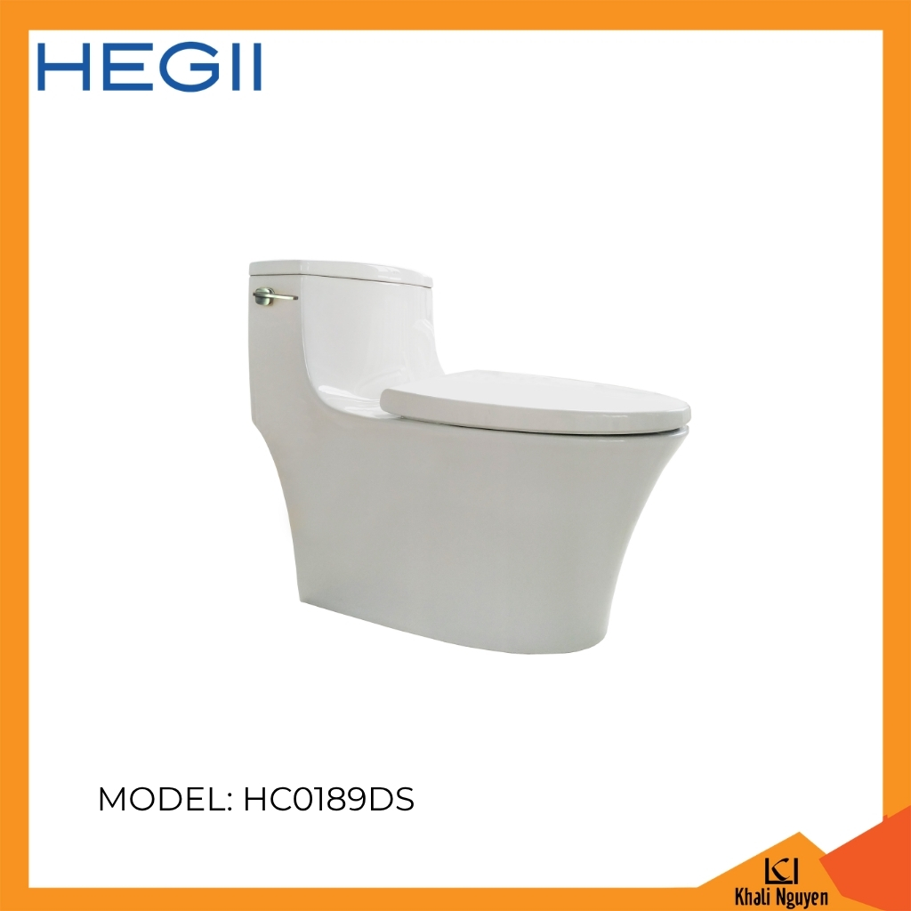Bồn cầu một khối HEGII HC0189DS | Hệ thống xả Siphon Jet tiết kiệm nước lên đến 40% | Vành ngồi kháng khuẩn bằng ion bạc