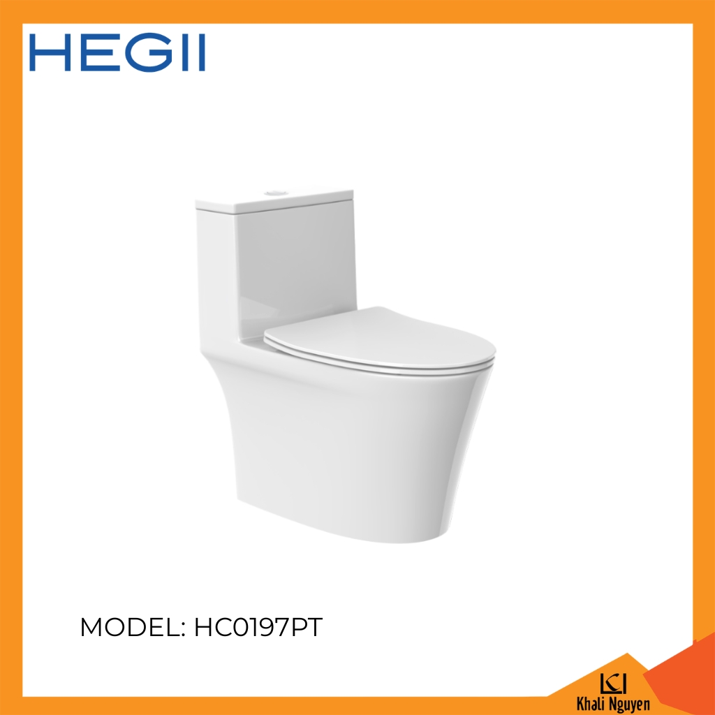 Bồn cầu một khối HEGII HC0197PT | Hệ thống xả xoáy 360 | Két nước siêu mỏng chỉ 40 mm 