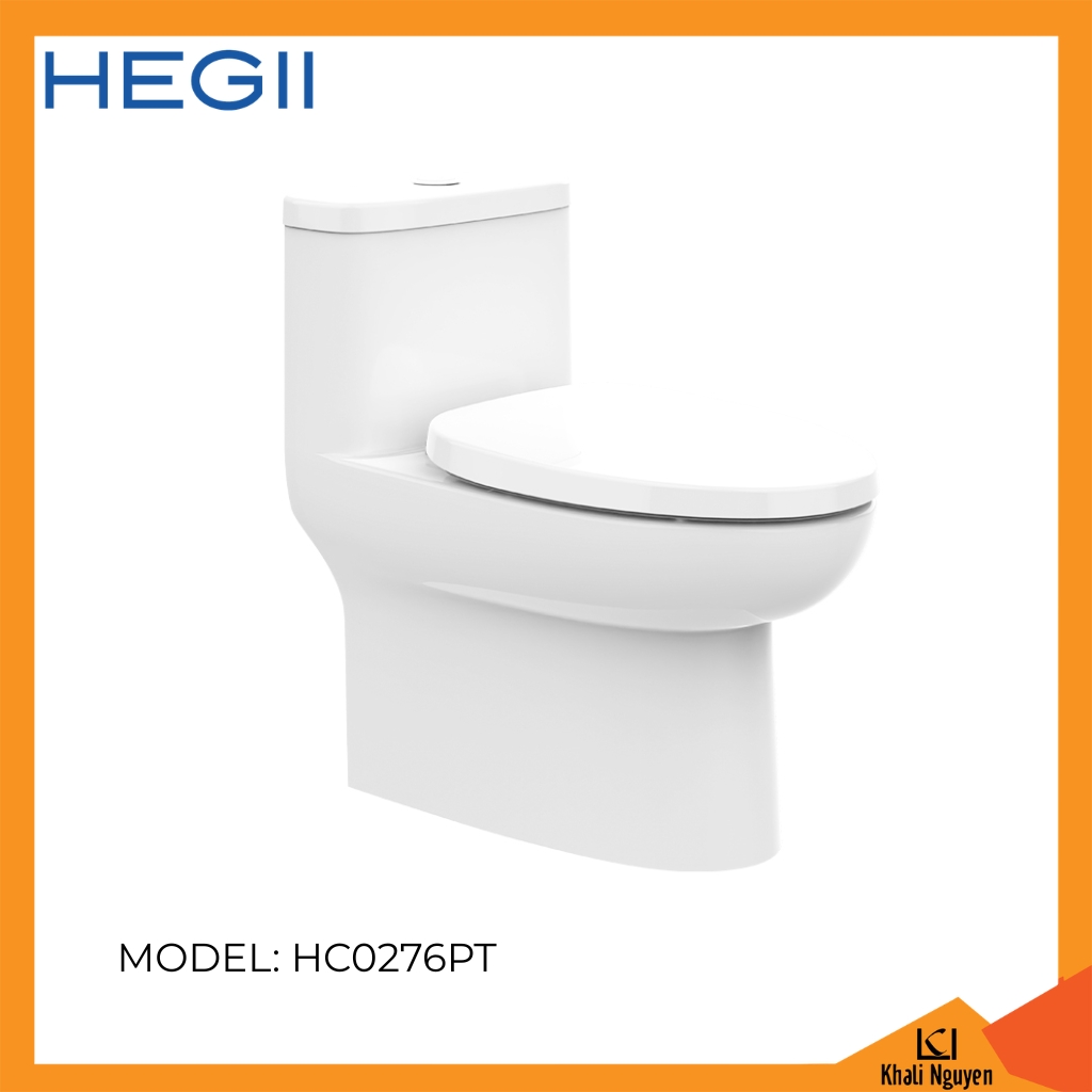 Bồn cầu một khối HEGII HC0276PT | Gốm vi tinh nung – bền chắc, chống mài mòn | Xả đôi 3.5/5L, tiết kiệm nước hiệu quả