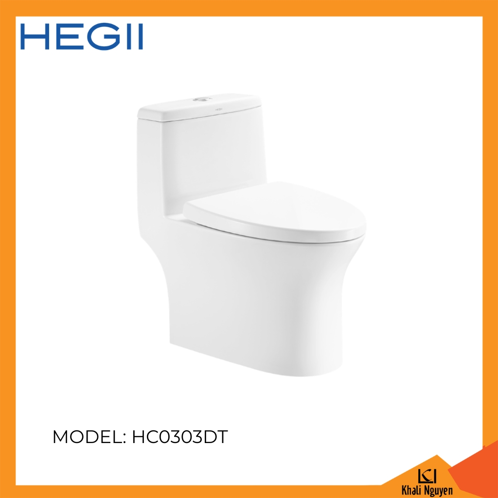 Bồn cầu một khối HEGII HC0303DT | Công nghệ men kháng khuẩn HEGII WaterClean kháng bẩn hiệu quả, dễ vệ sinh | Xả Siphon Jet sạch hoàn toàn trong 1 lần xả