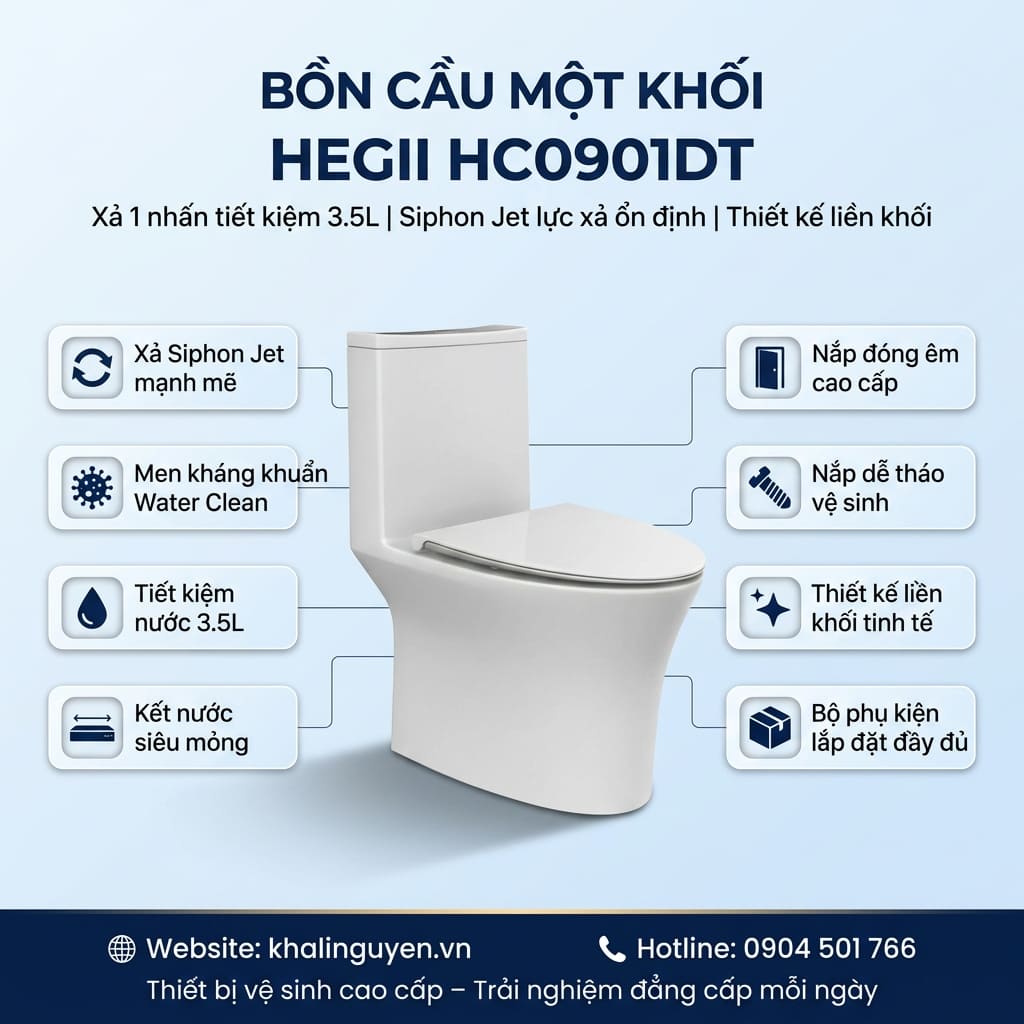 Thông tin bồn cầu một khối HEGII HC0901DT