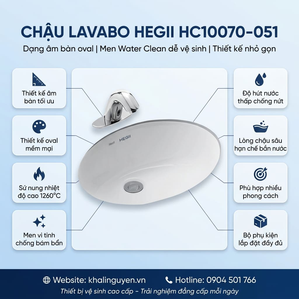 Thông tin chậu Lavabo HEGII HC10070-051