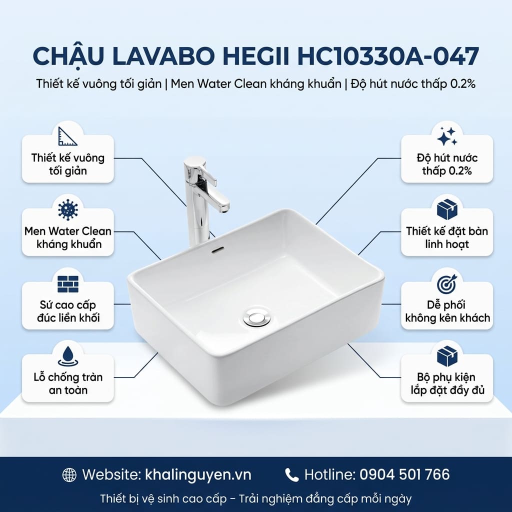 Thông tin chậu Lavabo HEGII HC10330A-047