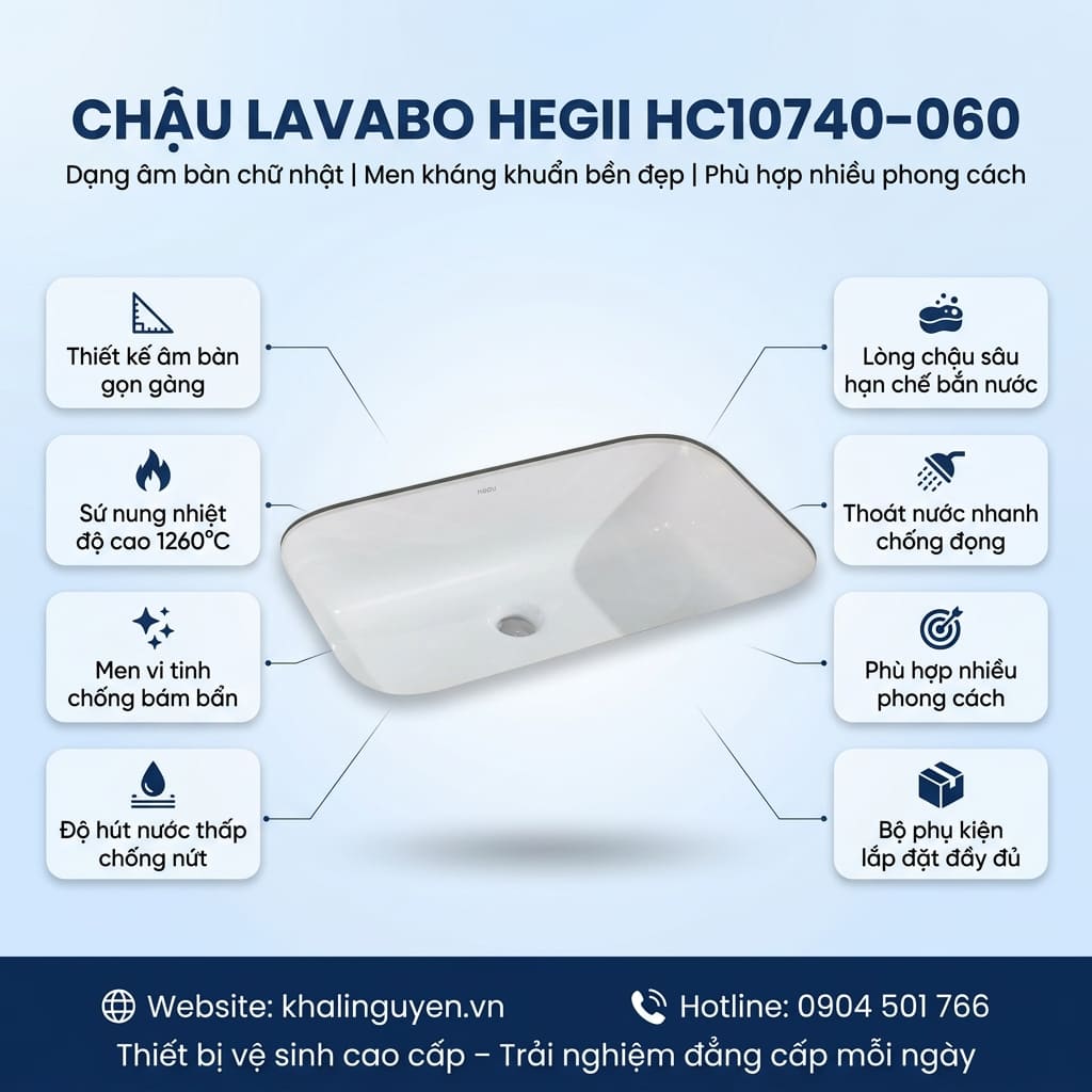 Thông tin chậu Lavabo HEGII HC10740-060