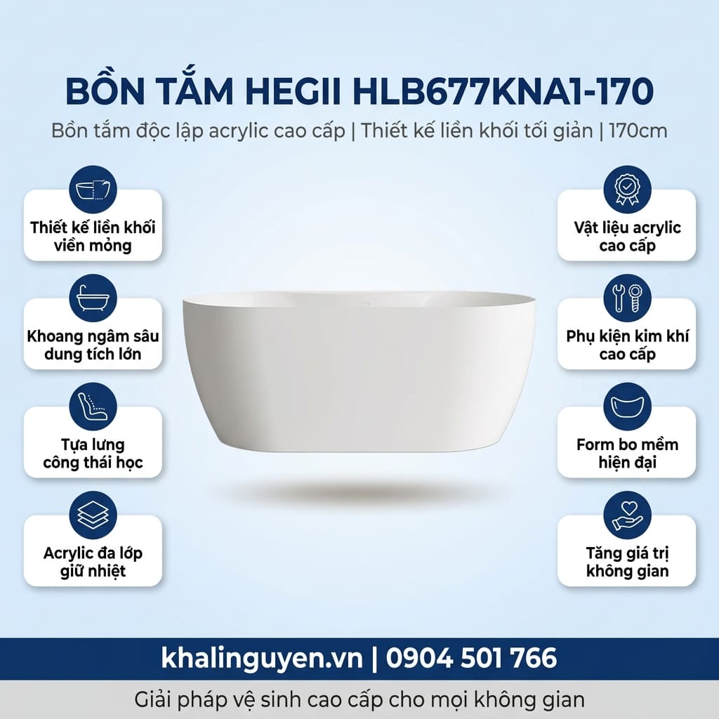 Thông tin bồn tắm đặt sàn HEGII HLB677KNA1-170