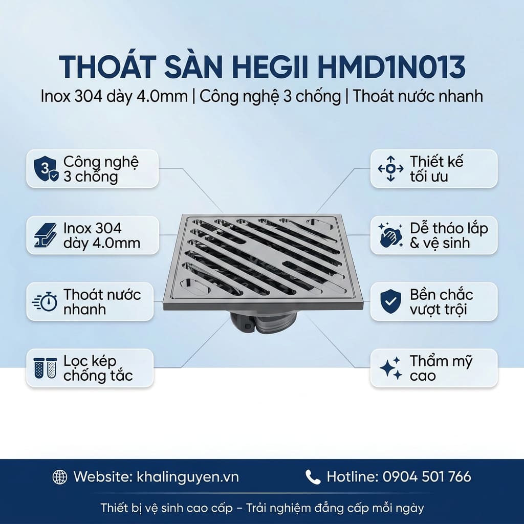 Thông tin thoát sàn HEGII HMD1N013