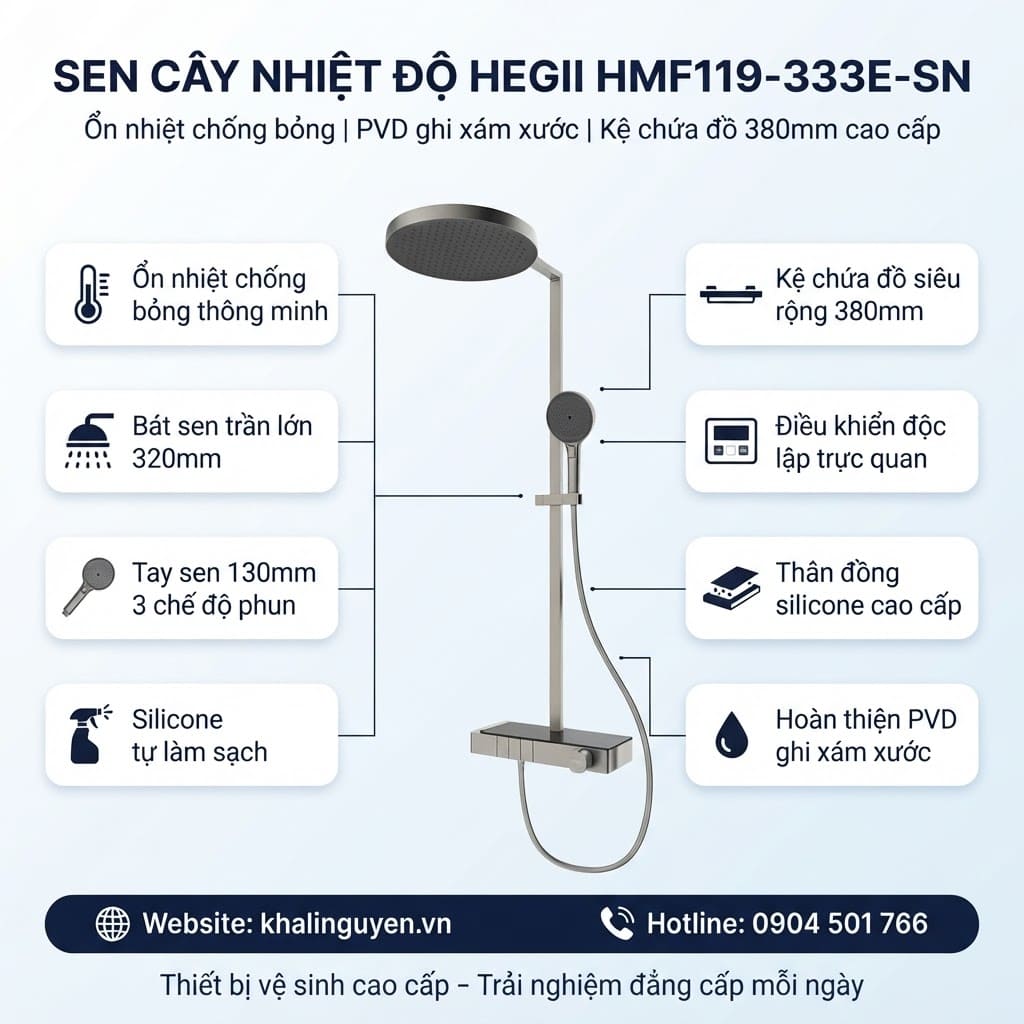 Ưu điểm sen cây nhiệt độ HEGII HMF119-333E-SN