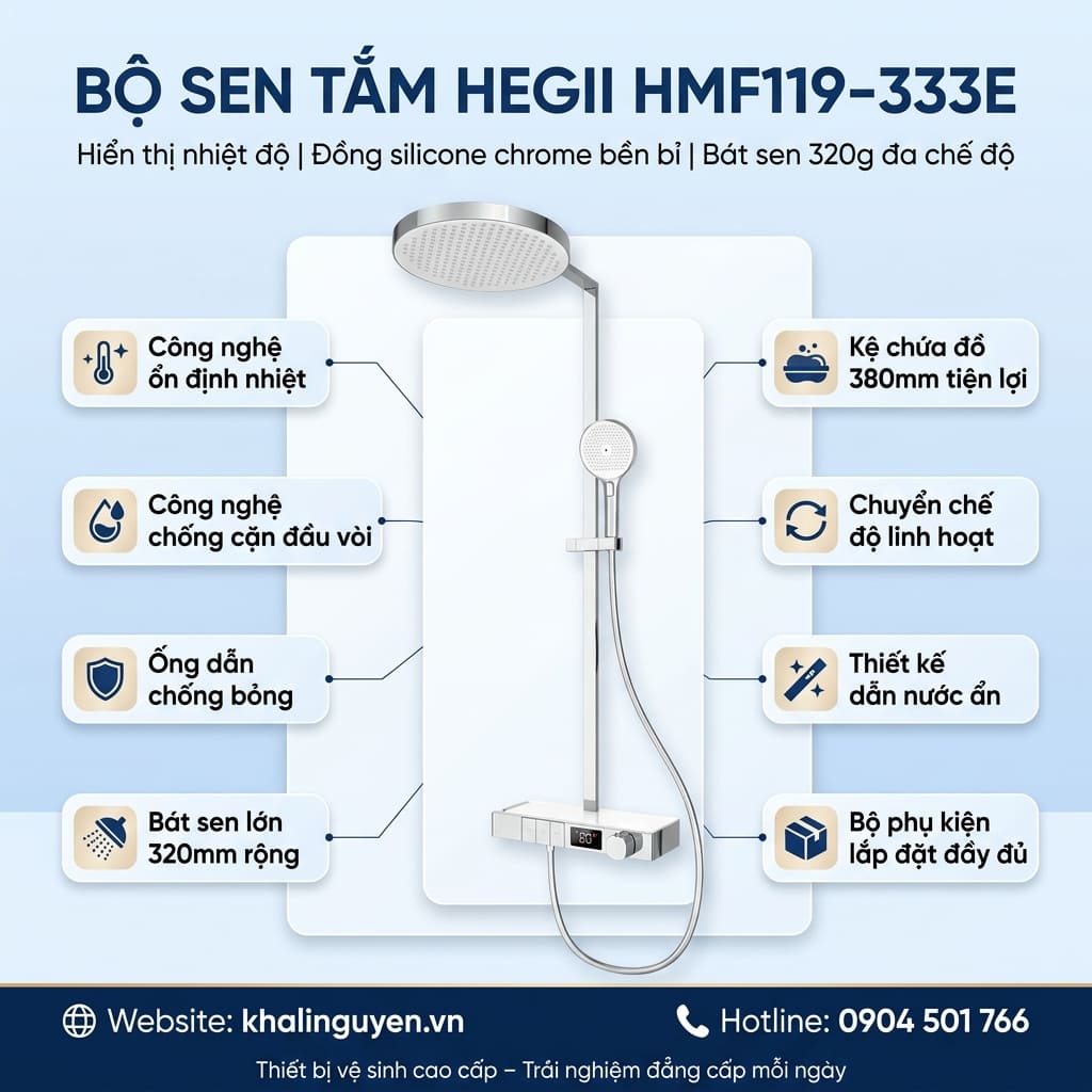 Thông tin bộ sen tắm HEGII HMF119-333E