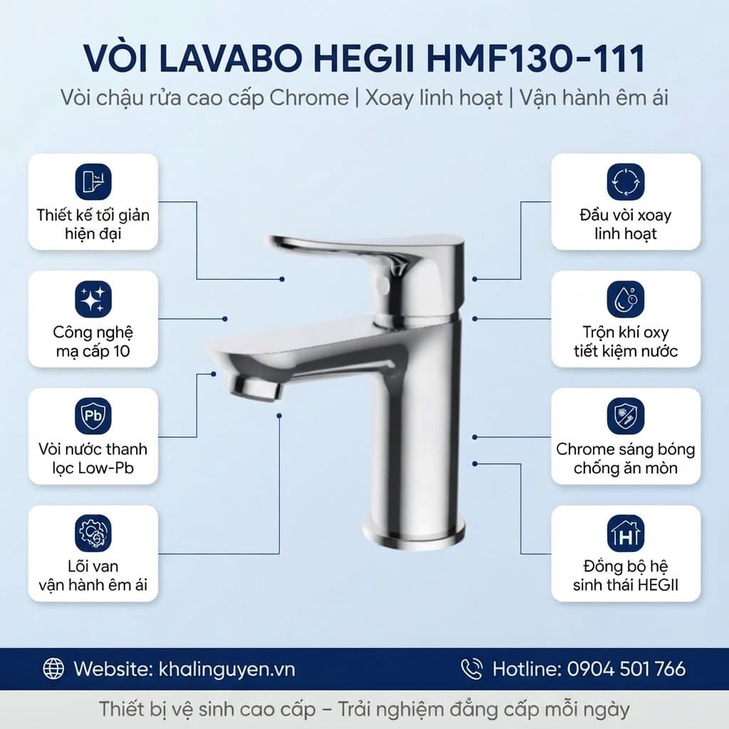 Ưu điểm vòi lavabo HEGII HMF130-111